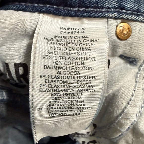 True Religion Manchester United Fey Mid Rise Modern Flare Jeans size 29 - Picture 4 of 6